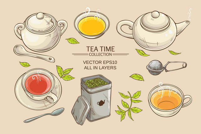 茶杯茶具简约茶壶海报设计素材