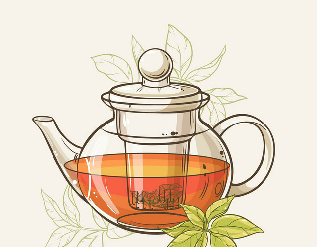 卡通设计茶壶素材