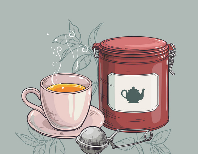 节简约茶叶茶壶素材