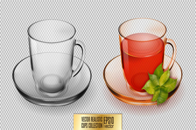 简约设计玻璃茶杯PNG素材