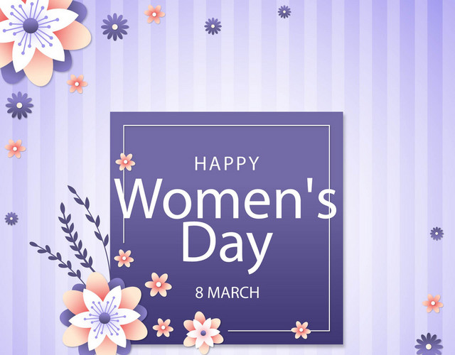 花朵鲜花边框 3月8日妇女节卡片宣传素材