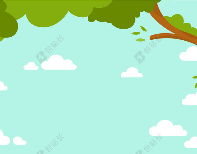 简约卡通小山坡树木321世界森林日环保宣传公益蓝色海报背景