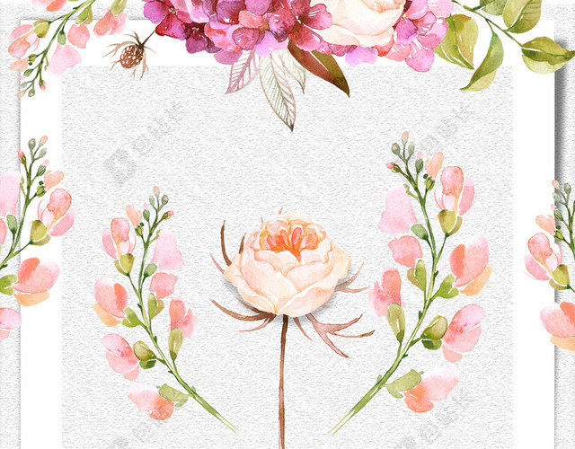 婚庆鲜花促销宣传海报背景白色背景