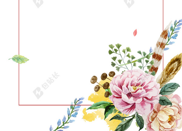 唯美鲜花促销宣传海报感恩节白色背景