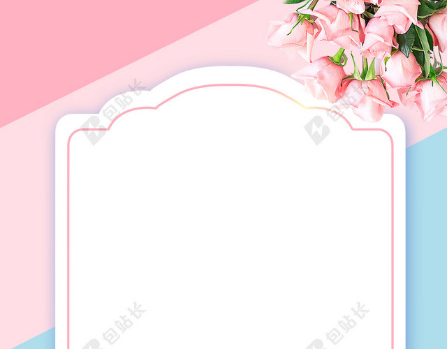 感恩母亲节鲜花促销宣传海报蓝色背景