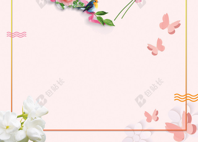 鲜花爱心心形花朵促销宣传海报红色背景