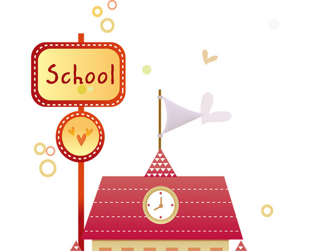 开学季学校建筑素材
