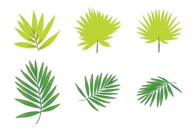 春季节日水彩手绘植物树叶文艺绿