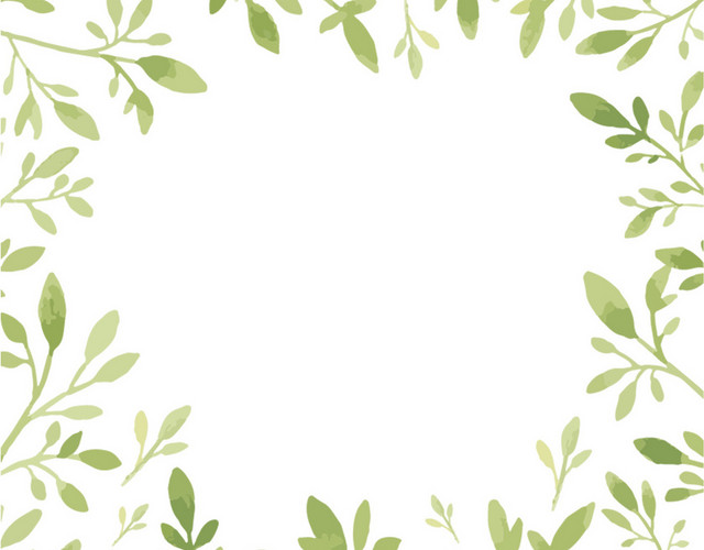 手绘夏日绿植树叶春天春季绿叶植物