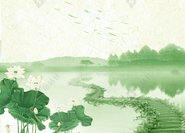 绿色背景谷雨传统节日二十四节气小清新海报宣传画