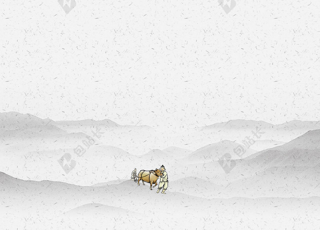 白色背景谷雨传统节日二十四节气桃花海报宣传广告
