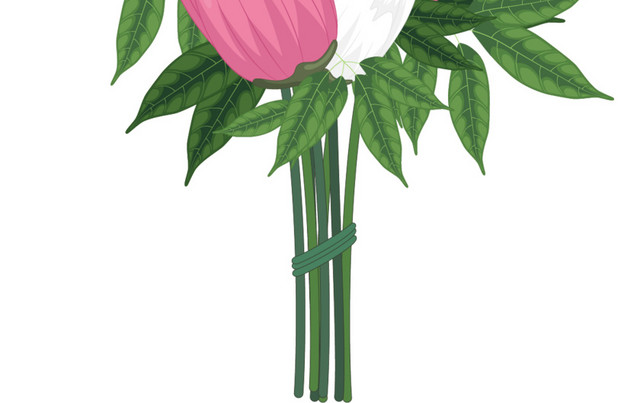 鲜花花束鲜花春天绿叶花朵PNG素材