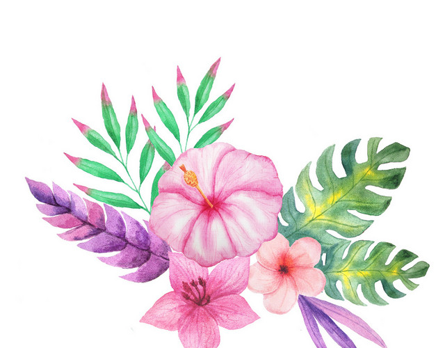 植物碎花清新春天踏青桃花樱花树叶花朵鲜花花卉
