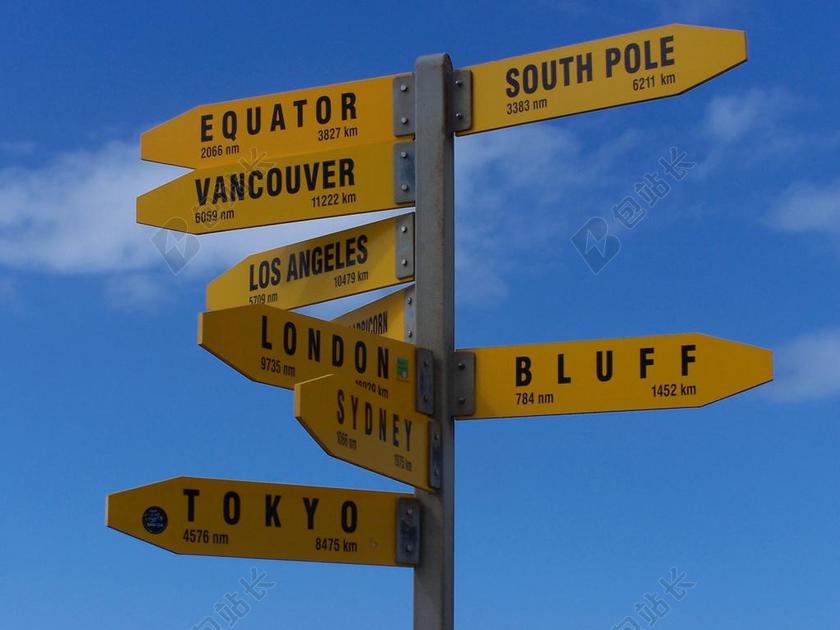 路牌 NEUUSEELAND 距离