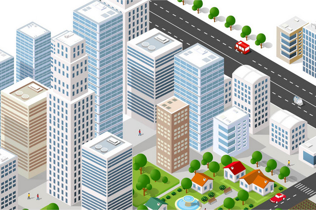 楼盘城市建筑矢量图标