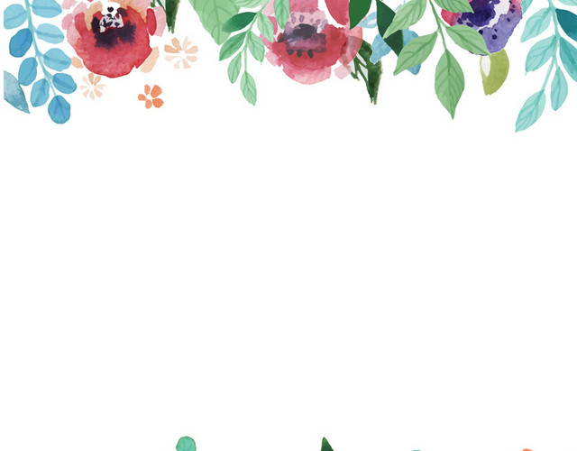 手绘插画花朵春天鲜花花卉