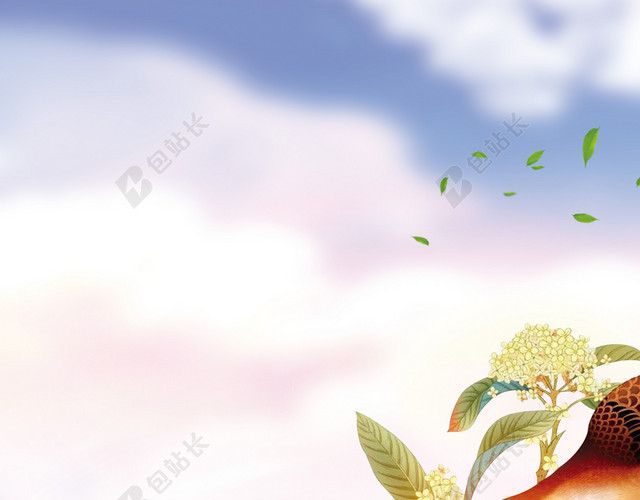 唯美简约二十四节气谷雨海报背景