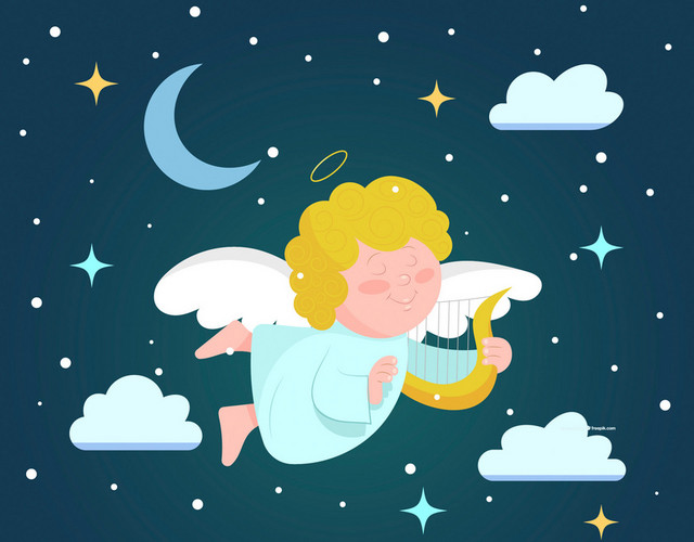 星空蓝色背景装饰星球银河蓝天卡通手绘
