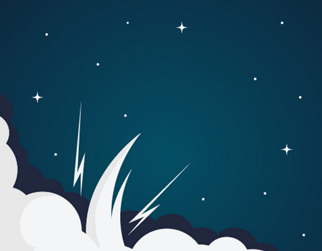星空蓝色背景装饰星球银河天空蓝天卡通手绘