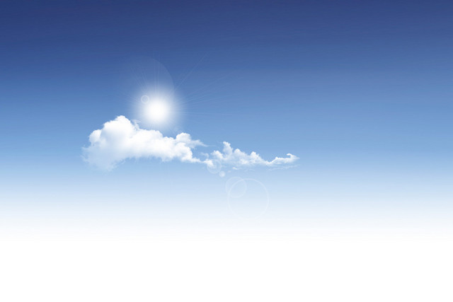 蓝天白云云朵晴朗天空太阳免抠素材