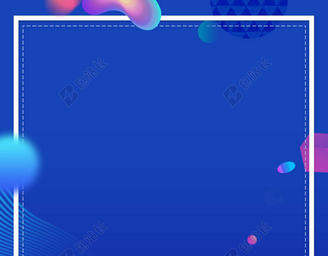 气球小丑4月1日愚人节节日促销蓝色海报背景