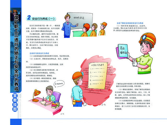 煤矿安全标志卡通安全行为挂画