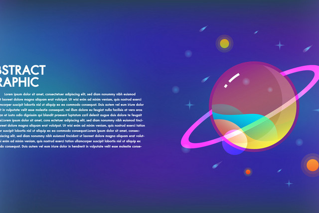太空科技星空彩色星球矢量图