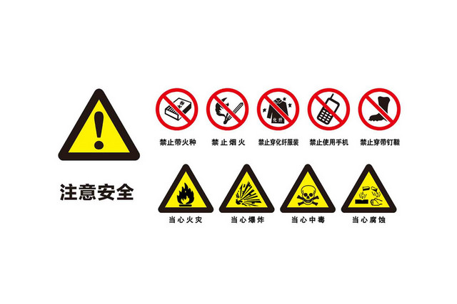 安全警示标识牌安全警示标识注意安全