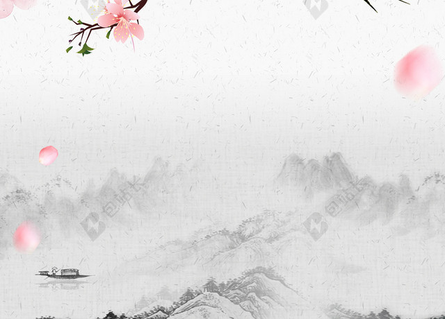 中国风桃花节背景