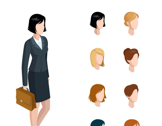 女士BANNER矢量图标