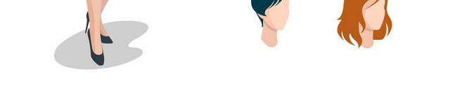 女士BANNER矢量图标