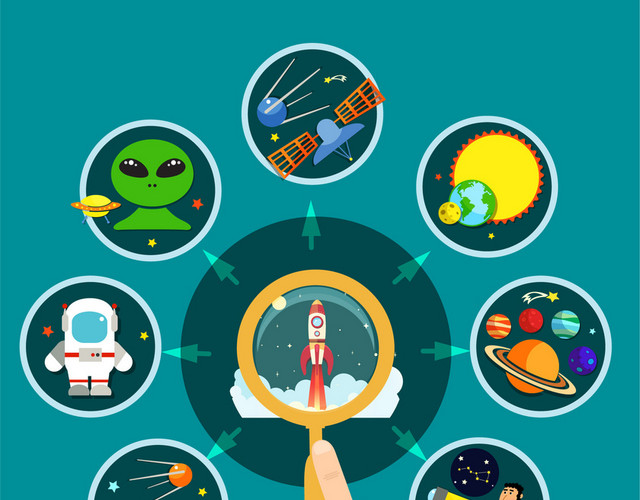 图标手指太空科技星空矢量图