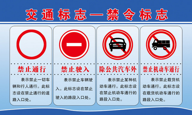 交通禁令标志禁止机动车通行