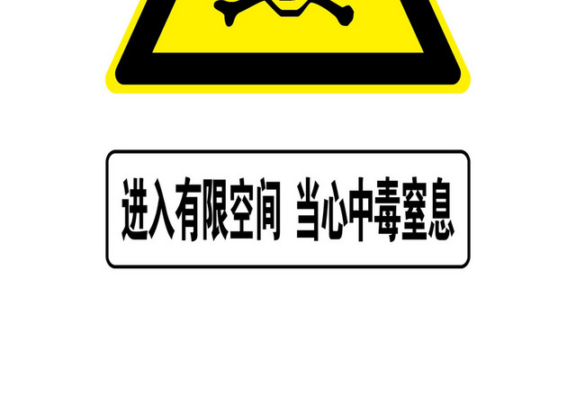 有限空间安全警示标志当心中毒危险指示牌