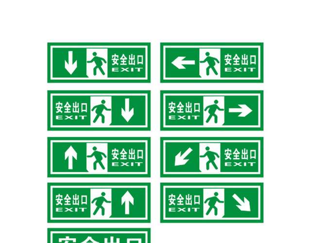 安全指示牌安全出口提示牌