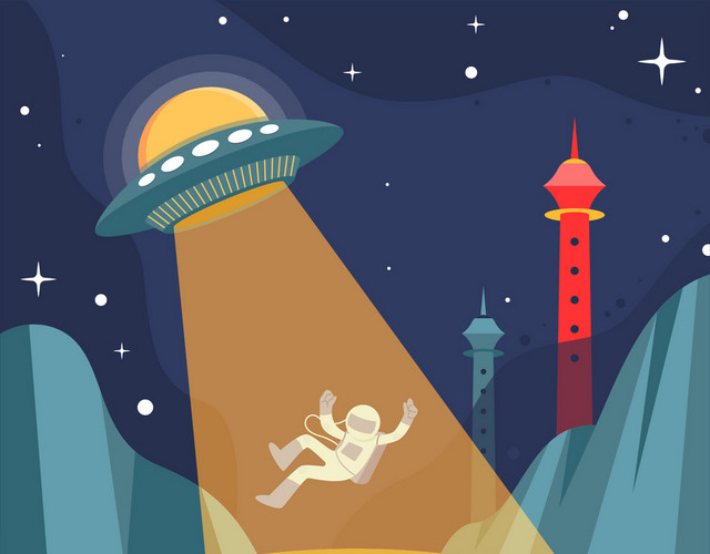 宇航员太空科技星空中国航天日飞碟