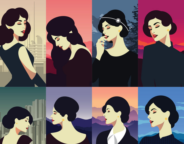 简约时尚妇女节女性角色插画形象素材