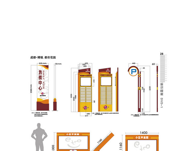 城市商场指示牌立地式导视牌