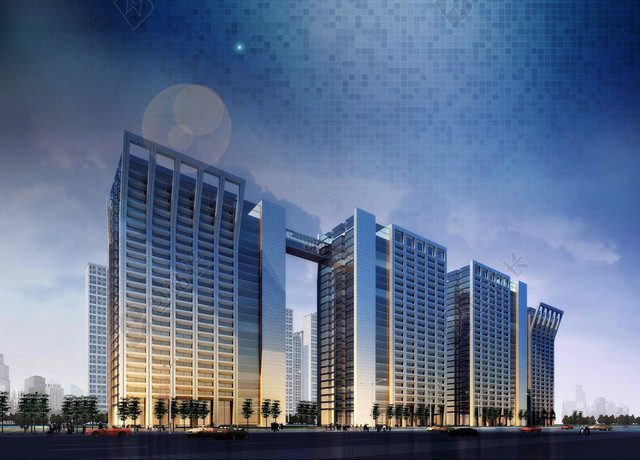 蓝色星光房地产宣传海报蓝色背景