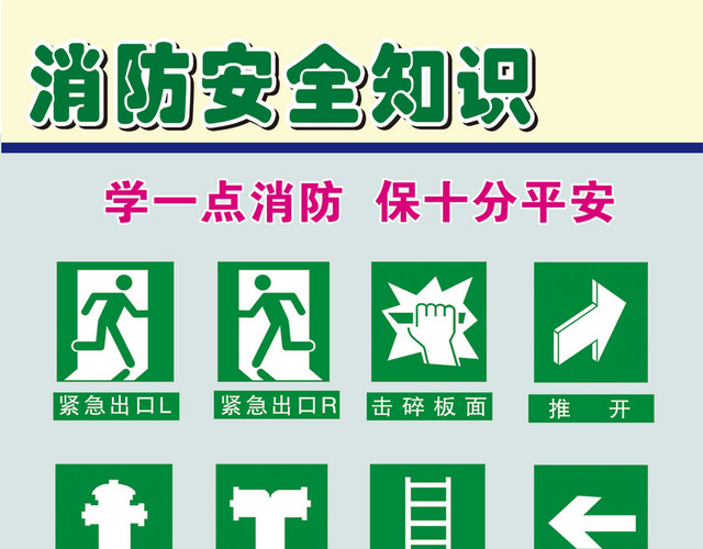 消防安全标识标牌消防安全知识学习