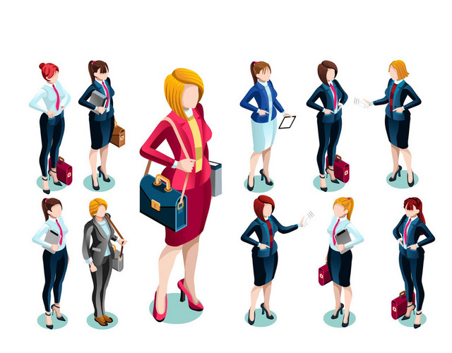 女士BANNER矢量图标