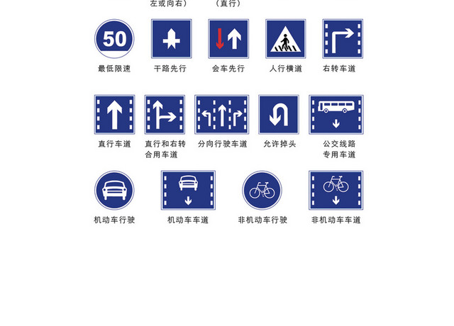 交通指示牌交通指示标志合集