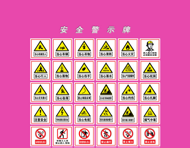安全禁止标志安全警示牌