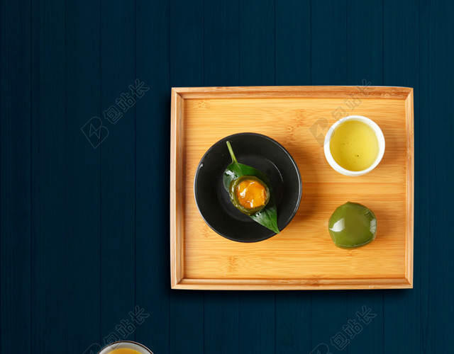 4月5日清明节传统食品节日促销宣传黑色背景海报