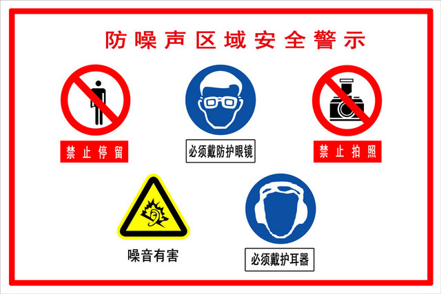 防噪声区域安全警示标识设置工地安全警示牌