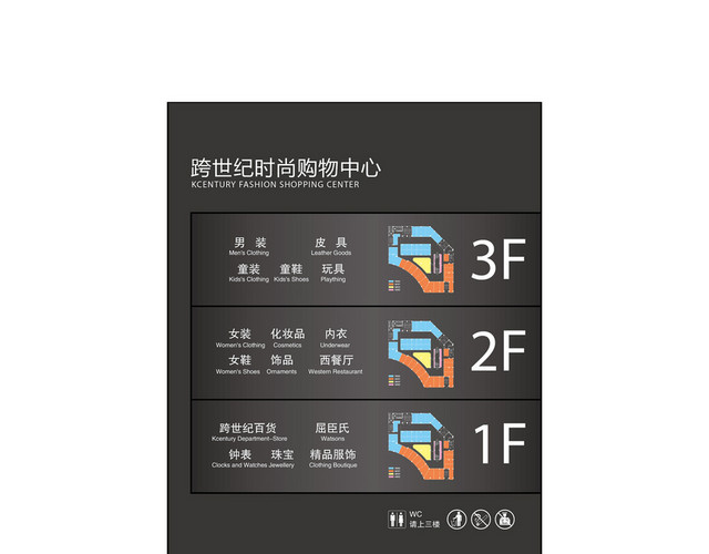 楼层指示牌商场入口指示牌