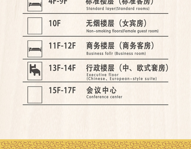商务酒店餐厅烤肉客房楼层指示牌