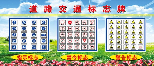 指示禁令警告标志道路交通标志牌