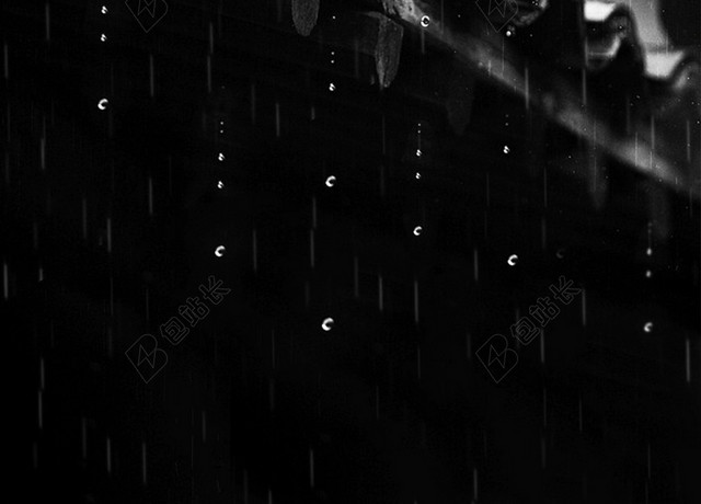 古建筑雨天谷雨背景
