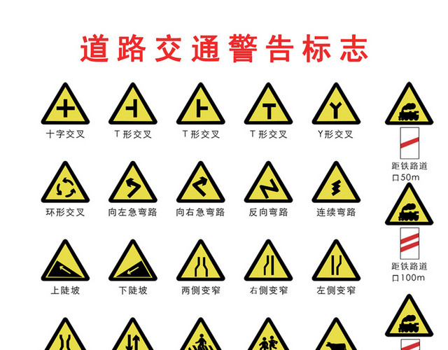 交通警告道路交通标志牌